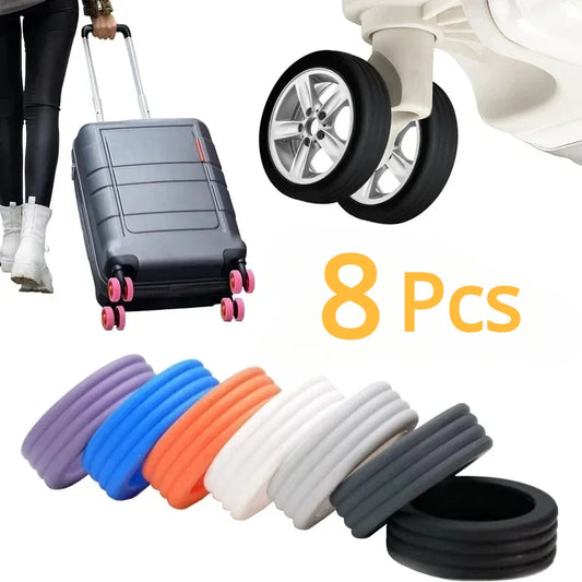 1-8PCS Silicone Wheels Protector For Luggage
